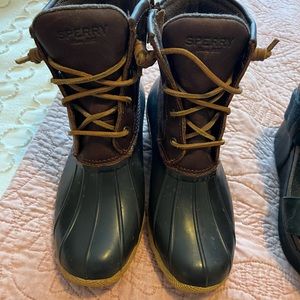 Sperry Women’s SaltWater Duck Boots Tan/Dark Brown Size 6.5 WORN ONCE